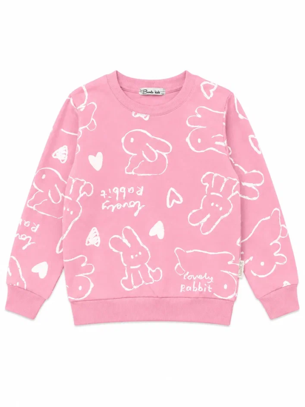 картинка БГ_ЧЗ Толстовка для девочки 3-7 лет 100% хлопок BONITO KIDS/BK1718T(2026)(ЧЗ)/уп.5шт./меш.280шт. от BonitoKids