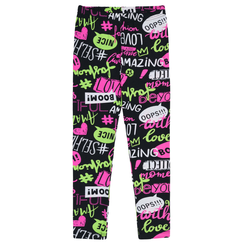 картинка БГ_ЧЗ Лосины для девочки 8-12 лет 60% хлопок, 40% полиэстер BONITO KIDS/BK1297L(04-24)(ЧЗ)/уп.5шт./меш.600шт. от BonitoKids