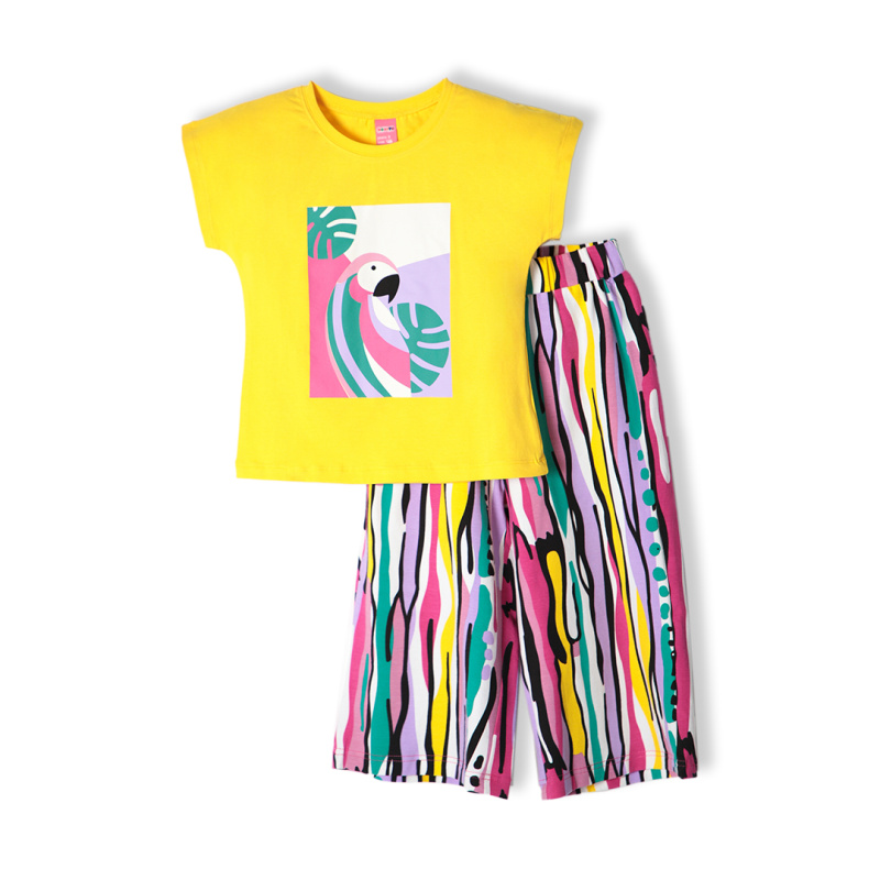 картинка ЧЗ Комплект для девочки (футболка и кюлоты) 8-12 лет 95% хлопок, 5% эластан BONITO KIDS/OP1924(01-24)(ЧЗ)/уп.5 шт./меш.180шт. от BonitoKids