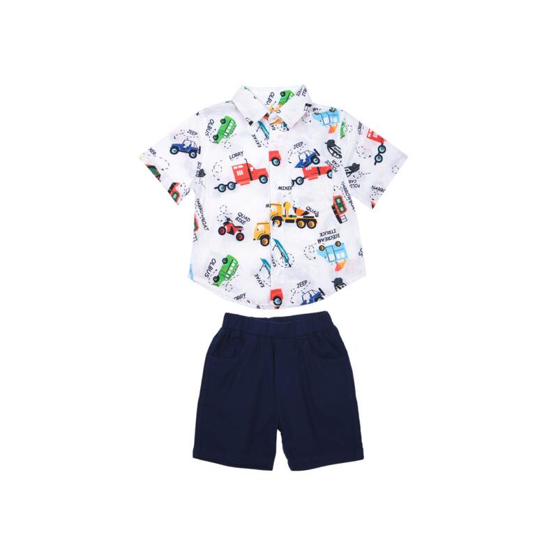 картинка ЧЗ Комплект для мальчика (рубашка и шорты) 2-6 лет 100% хлопок BONITO KIDS/OP1665(ЧЗ)/уп.5шт./меш.360шт. от BonitoKids