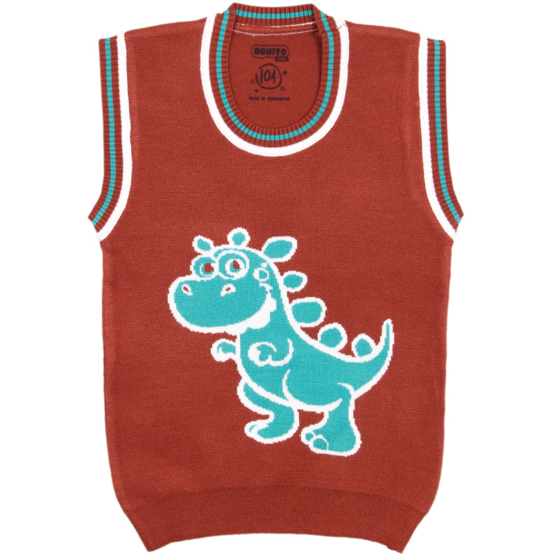 картинка ЧЗ Жилет для детей 2-6 лет, 50%Вискоза  22%нейлон  28%пэ, BONITO KIDS/OP1555(ЧЗ)/уп.3шт./меш.360шт. от BonitoKids