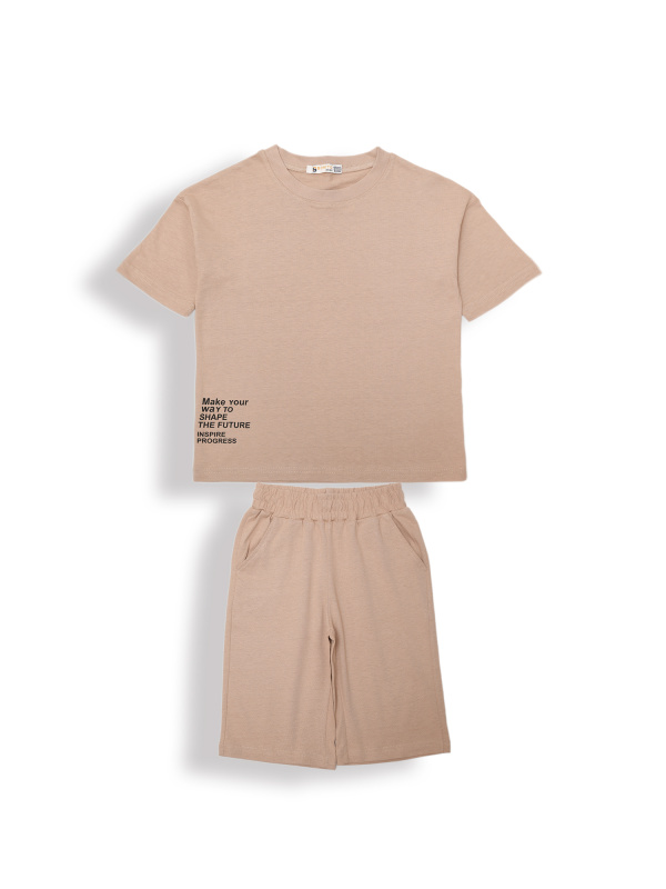 картинка ЧЗ Комплект для мальчика (футболка и шорты) 8-12 лет 100% хлопок BONITO KIDS/OP1962(ЧЗ)/уп.5шт./меш.270шт. от BonitoKids