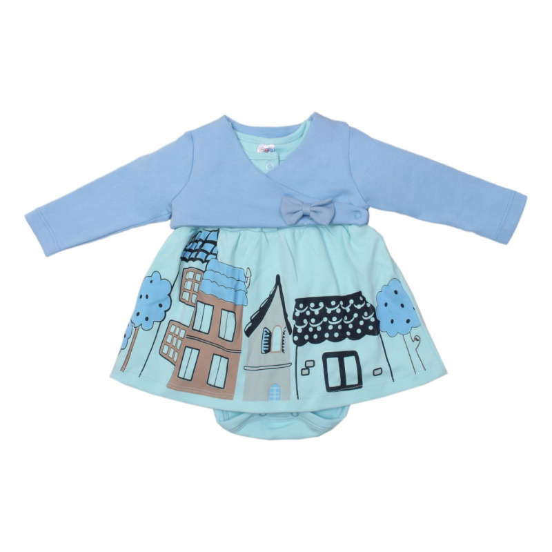 картинка ЧЗ Комплект для девочки (кофта, платье) 68-86 рост 100% х/б BONITO KIDS/OP1349(ЧЗ)/уп.4шт./меш.240шт. от BonitoKids