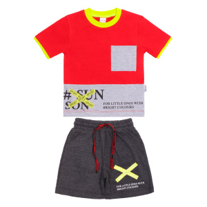 картинка БГ Комплект для мальчика (футболка и шорты) 1-4 лет 95% хлопок, 5% эластан BONITO KIDS /уп.4 шт./меш.320шт. от BonitoKids