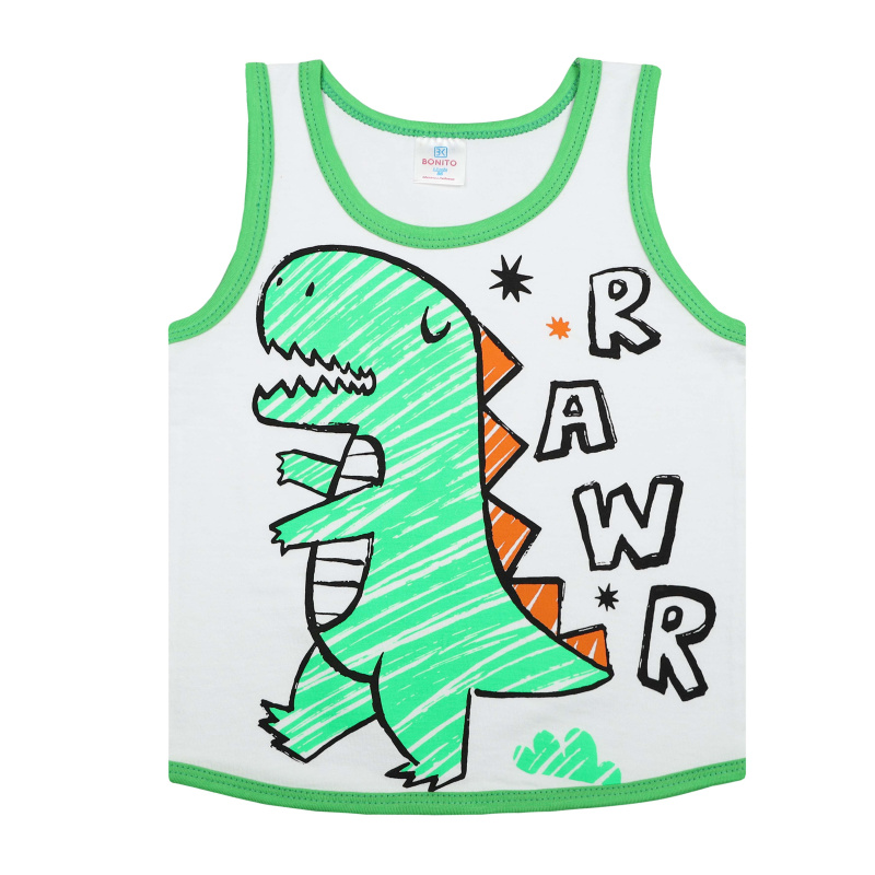 картинка БГ_ЧЗ Майка для мальчика 1,5-4 лет 100% хлопок BONITO KIDS /BK0028M(2024)(ЧЗ)/уп.4шт./меш.1000шт. от BonitoKids