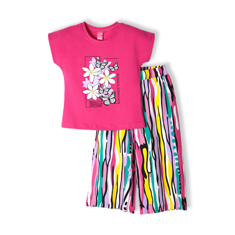 картинка ЧЗ Комплект для девочки (футболка и кюлоты) 8-12 лет 95% хлопок, 5% эластан BONITO KIDS/OP1924(01-24)(ЧЗ)/уп.5 шт./меш.180шт. от BonitoKids