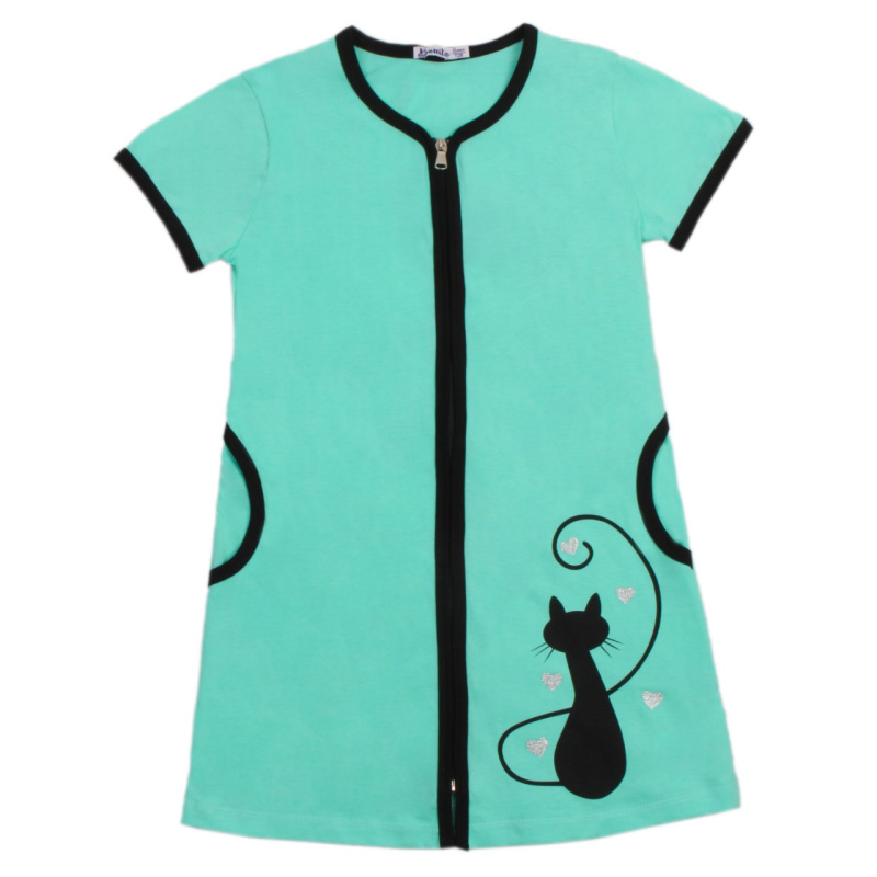 картинка БГ_ЧЗ Халат для девочки 8-12 лет 100% хлопок BONITO KIDS/OP1396(ЧЗ)/уп.5 шт./меш.300шт. от BonitoKids