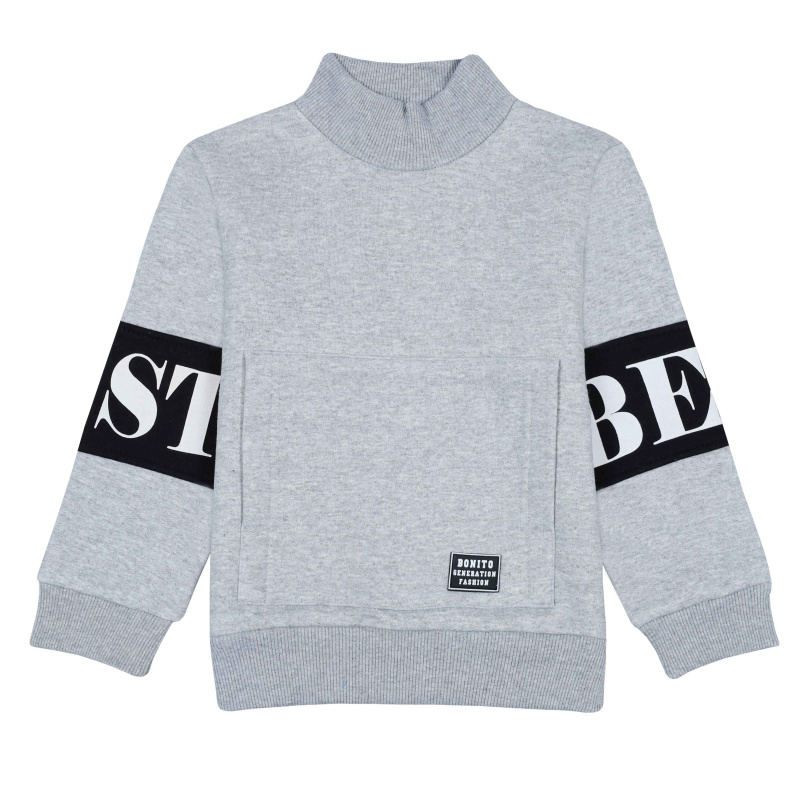 картинка ЧЗ Толстовка для мальчика 5-8 лет 100% хлопок BONITO KIDS/BK1515T(ЧЗ)/уп.4шт./меш.160шт. от BonitoKids