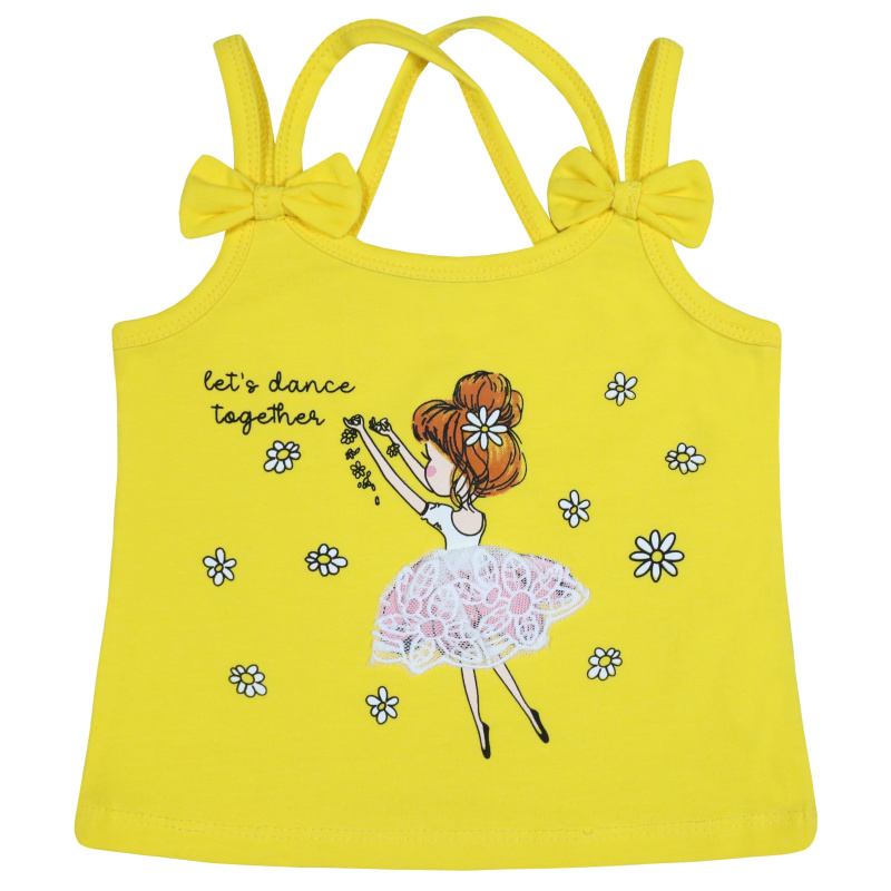 картинка ЧЗ Майка для девочки 3-7 лет 92% хлопок, 8% лайкра BONITO KIDS/BK1592M(ЧЗ)/уп.5шт./меш.1250шт. от BonitoKids