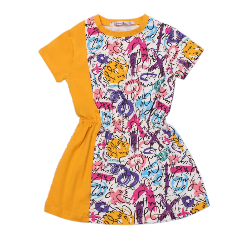 картинка ЧЗ Платье для девочки 3-7 лет 95% хлопок, 5% эластан BONITO KIDS/OP1393(ЧЗ)/уп.5шт./меш.500шт от BonitoKids