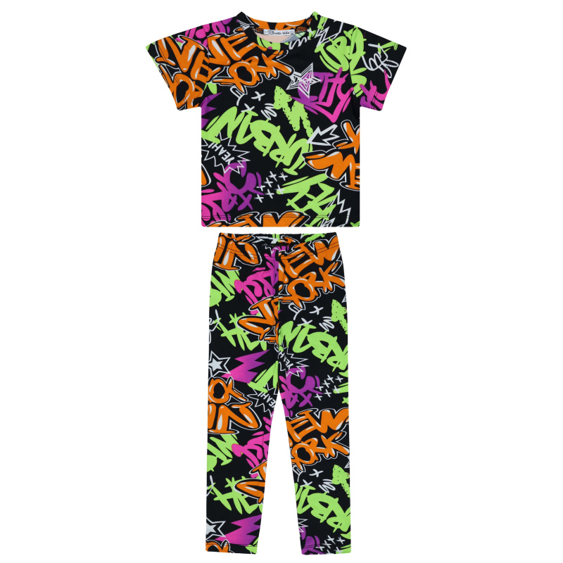 картинка КГ Комплект для девочки (футболка и лосины) 3-7 лет 60% хлопок, 40% полиэстер BONITO KIDS/BK1723KP(03-24)/уп.5шт./меш.400шт. от BonitoKids