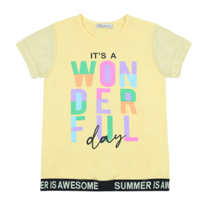 картинка Футболка для девочки 5-8 лет 92% хлопок, 8% лайкра BONITO KIDS/BK1428F/уп.4шт./меш.384шт. от BonitoKids