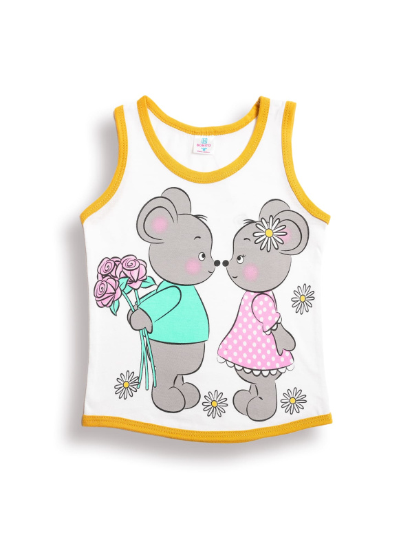 картинка БГ_ЧЗ Майка для девочки 1,5-4 лет 100% хлопок BONITO KIDS/BK0029D(11-24)/уп.4шт./меш.1000шт. от BonitoKids