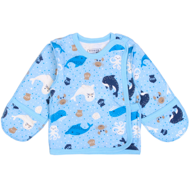 картинка ЧЗ Распашонка для новорожденных 56-62 100% хб BONITO KIDS/OP1382/уп.6 шт./меш.624шт. от BonitoKids