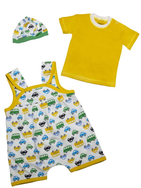 картинка Комплект для новорожденных (чепчик, боди, футболка) 62-80 см, 100% х/б, BONITO KIDS/OP474/уп.4шт./меш.288шт. от BonitoKids