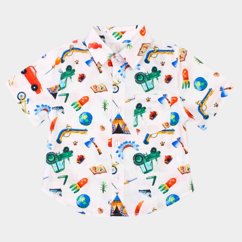 картинка ЧЗ Рубашка для мальчика 2-6 лет 100% хлопок BONITO KIDS/OP1661(ЧЗ)/уп.5шт/630шт. от BonitoKids