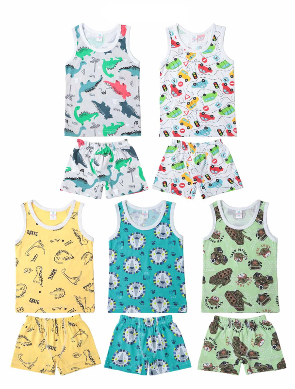 картинка БГ Комплект для мальчика (майка и трусы) 2-6 лет 100% хлопок BONITO KIDS/SS6103(09-24)/уп.10шт./меш.900шт. от BonitoKids