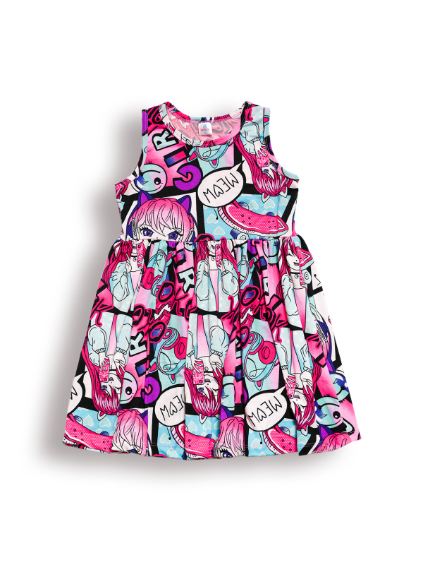 картинка БГ_ЧЗ Платье для девочки 8-12 лет 100% п/э BONITO KIDS/BK1805P(12-24)(ЧЗ)/уп.5шт./меш.300шт. от BonitoKids