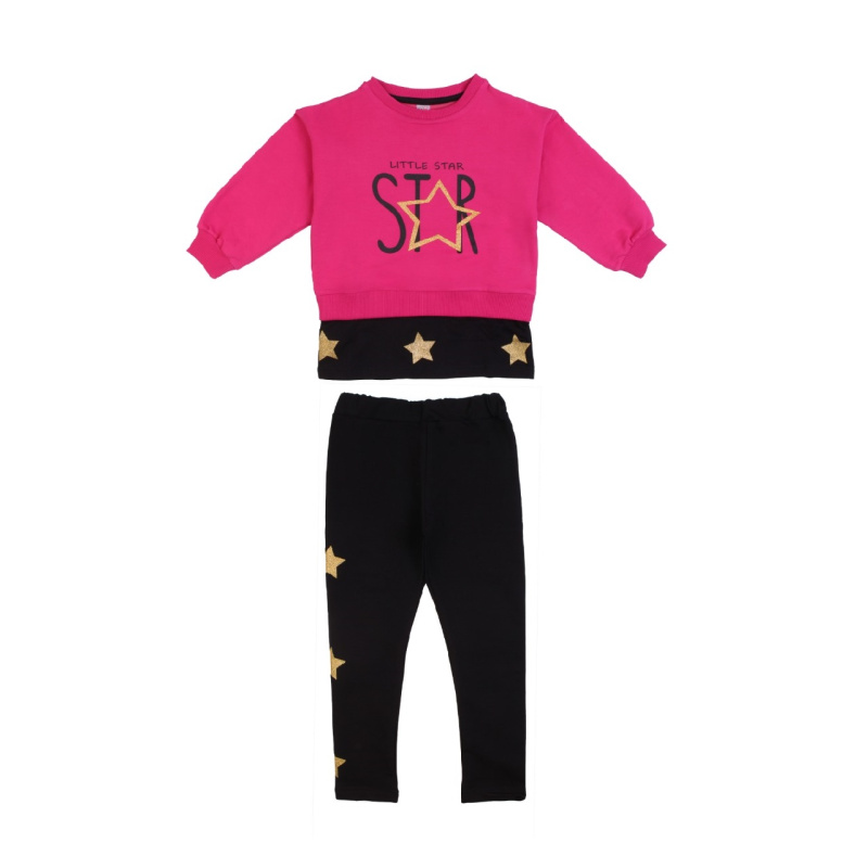 картинка ЧЗ Комплект для девочки (свитшот и лосины) 3-7 лет BONITO KIDS/OP1233(ЧЗ)/уп.5шт./меш.180шт. от BonitoKids