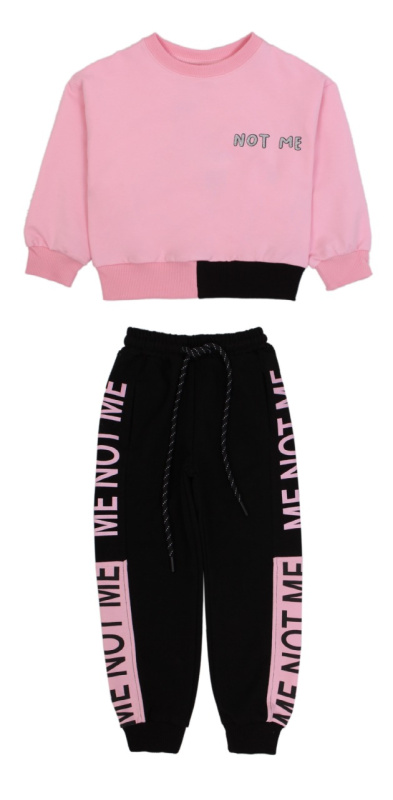 картинка ЧЗ Комплект для девочки (свитшот и штаны), 3-7 лет, 65% хлопок, 27% полиэстер, 8% эластан, BONITO KIDS/OP1226(ЧЗ)/уп.5 шт./меш.120шт. от BonitoKids