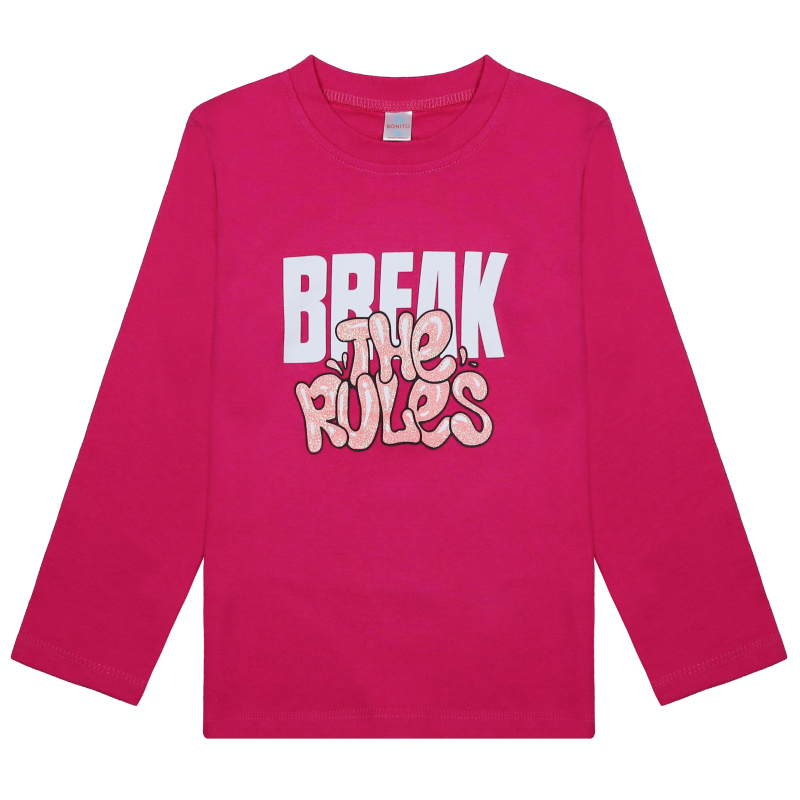 картинка БГ_ЧЗ Лонгслив для девочки 5-8 лет 100% хлопок BONITO KIDS/BK0009D(09-24)(ЧЗ)/уп.4шт./меш.400шт. от BonitoKids