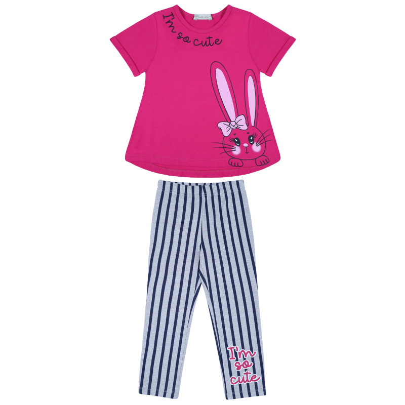 картинка БГ_ЧЗ Комплект для девочки (футболка и лосины) 3-7 лет 92% хлопок, 8% лайкра BONITO KIDS/BK1328KP(ЧЗ)/уп.5шт./меш.300шт. от BonitoKids