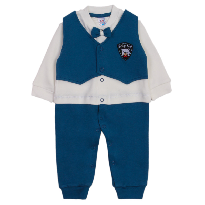 картинка ЧЗ Комбинезон для мальчика 62-80см, 100% хлопок, BONITO KIDS/OP1350(ЧЗ)/уп.4шт./меш.288шт. от BonitoKids