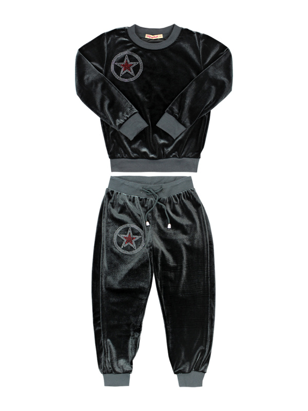 картинка КГ_ОТ Костюм для девочки из королевского велюра 5-8 лет (100% ПЭ) BONITO KIDS/BK966KP/уп.4шт./меш.144шт. от BonitoKids