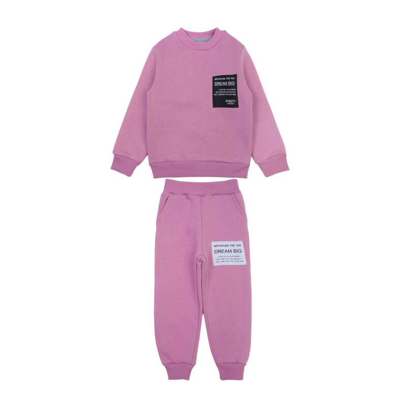 картинка ЧЗ Комплект для девочки (свитшот и брюки) 3-7 лет 80% хлопок, 20% полиэстер BONITO KIDS/OP1907(ЧЗ)/уп.5шт./меш.90шт. от BonitoKids