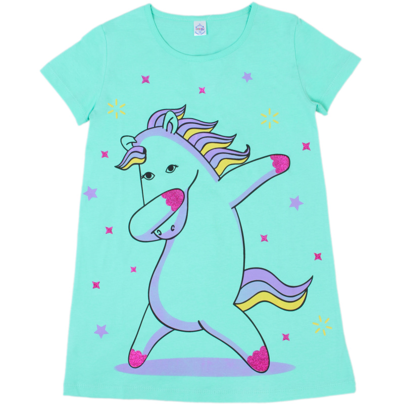 картинка БГ_ЧЗ Ночная сорочка для девочки 8-12 лет 100% хлопок BONITO KIDS/SS6010(01-24)(ЧЗ)/уп.5шт./меш.490шт. от BonitoKids