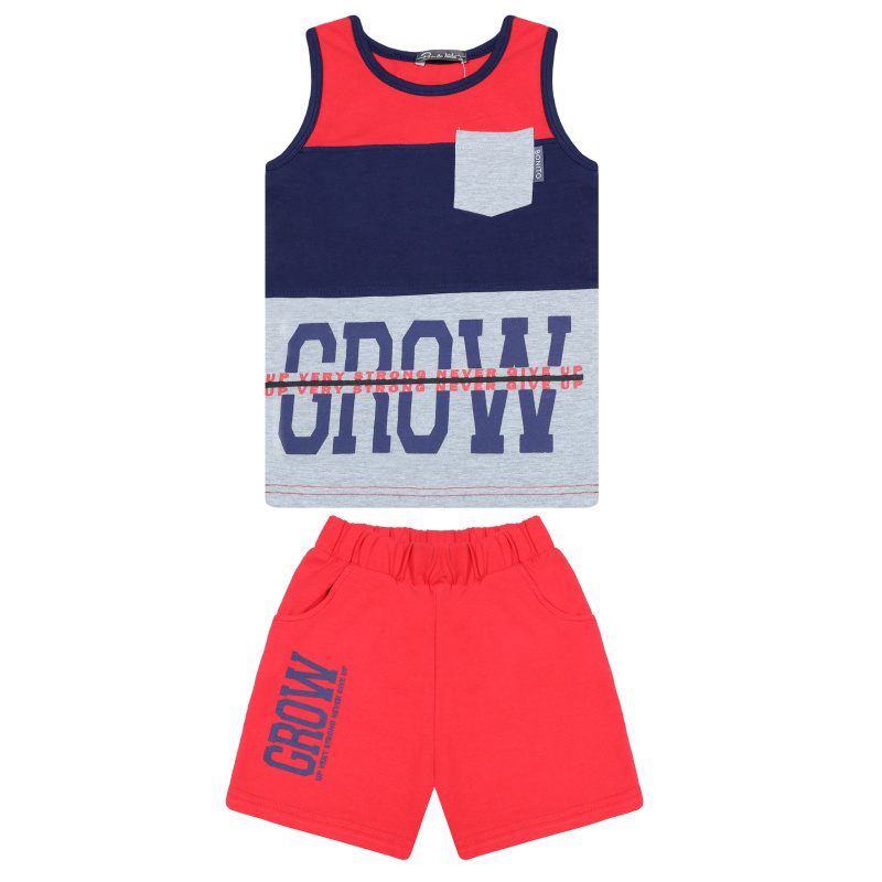 картинка ЧЗ Комплект для мальчика (майка и шорты) 3-7 лет 92% хлопок, 8% лайкра BONITO KIDS/BK1657KP(ЧЗ)/уп.5шт./меш.375шт. от BonitoKids