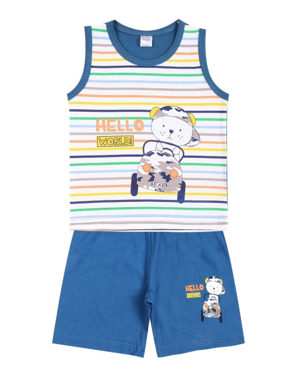 картинка ЧЗ Комплект для мальчика (майка и шорты) 1-4 лет 100% хлопок BONITO KIDS/BK1674MSH(ЧЗ)/уп.4шт./меш.504шт. от BonitoKids