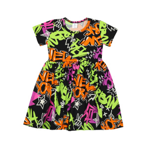 картинка БГ_ЧЗ Платье для девочки 3-7 лет 100% п/э BONITO KIDS/BK1804P(ЧЗ)/уп.5шт./меш.360шт. от BonitoKids