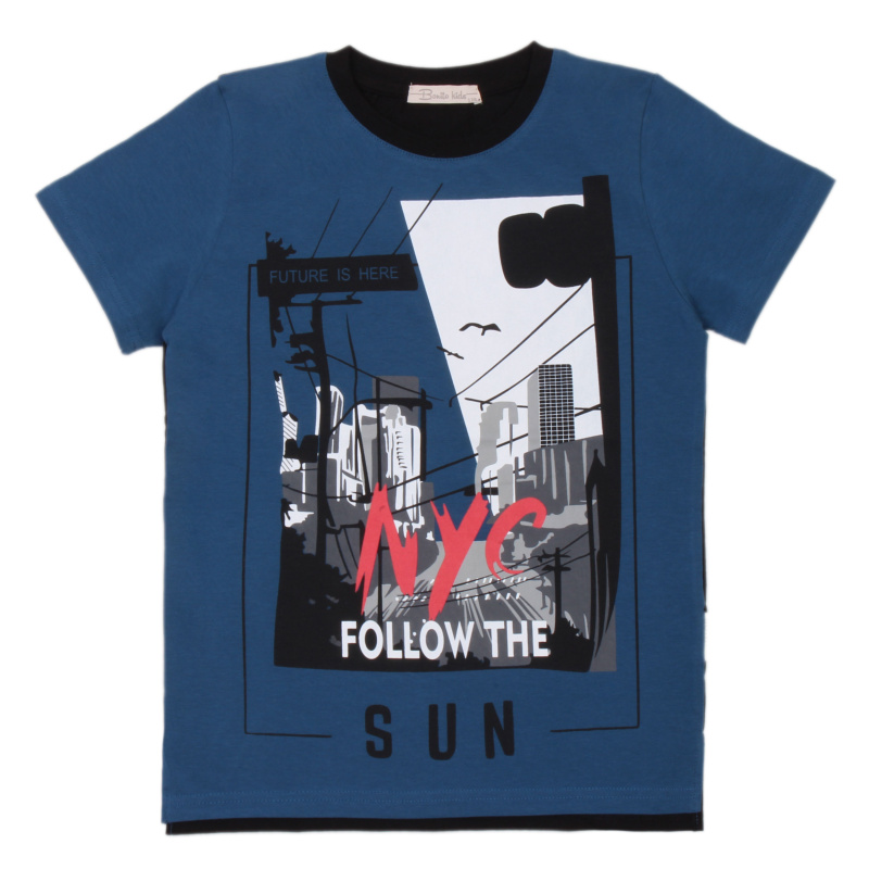 картинка КГ_БГ Футболка для мальчика 8-12 лет 100% хлопок BONITO KIDS/BK1692F(01-22)/уп.5шт./меш.450шт. от BonitoKids