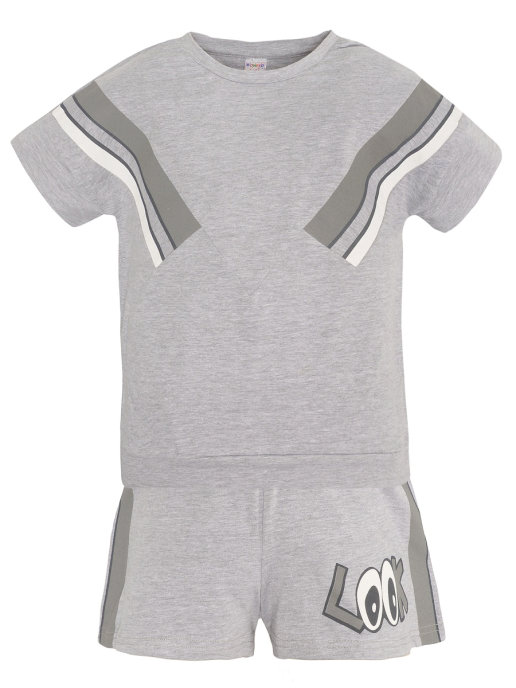 картинка ЧЗ_Комплект для девочки (футболка и шорты) 8-12 лет 95% хлопок, 5% эластан BONITO KIDS/OP1043(ЧЗ)/уп.5шт./меш.200шт. от BonitoKids