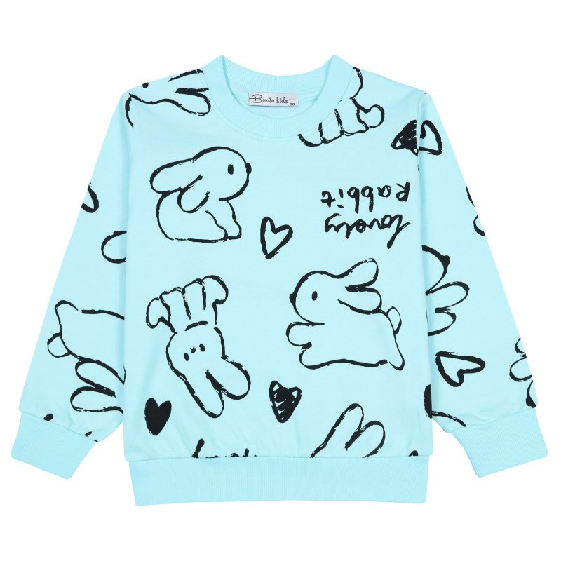 картинка КГ Свитшот для девочки 3-7 лет 100% хлопок BONITO KIDS/BK1718T(07-24)/уп.5шт./меш.300шт. от BonitoKids