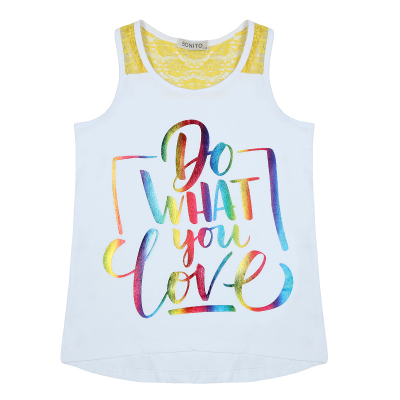 картинка БГ_ЧЗ Майка для девочки 8-12 лет 92% хлопок, 8% лайкра BONITO KIDS/BK1555M(ЧЗ)/уп.5шт./меш.700шт. от BonitoKids