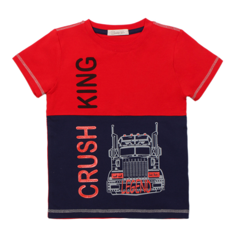 картинка Футболка для мальчика 3-7 лет 92% хлопок, 8% лайкра BONITO KIDS/BK1694F/уп.5шт./меш.550шт. от BonitoKids