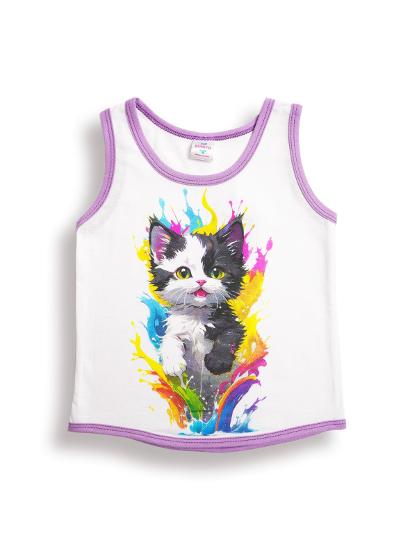 картинка БГ_ЧЗ Майка для девочки 1,5-4 лет 100% хлопок BONITO KIDS/BK0029D(11-24)/уп.4шт./меш.1000шт. от BonitoKids