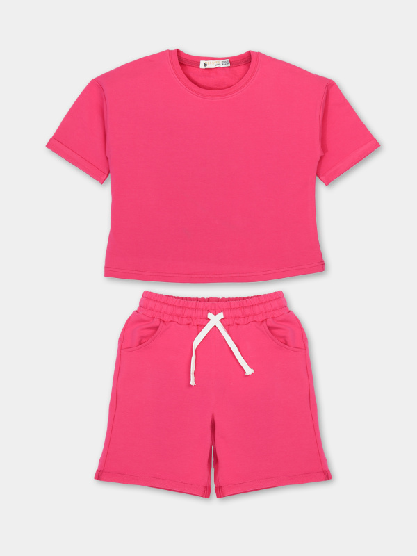 картинка ЧЗ Комплект для девочки (футболка и шорты) 8-12 лет, 95% х/б 5% эл., BONITO KIDS/OP1946(ЧЗ)/уп.5шт./меш.150шт. от BonitoKids