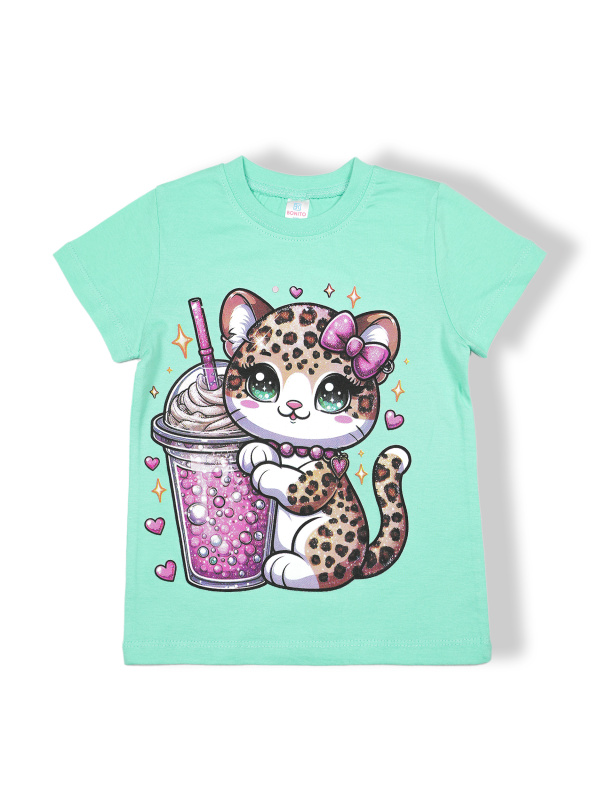 картинка КГ Футболка для девочки, 4-8 лет, 100% хлопок, BONITO KIDS/BK0002D(05-24)/уп.5шт./меш.700шт. от BonitoKids