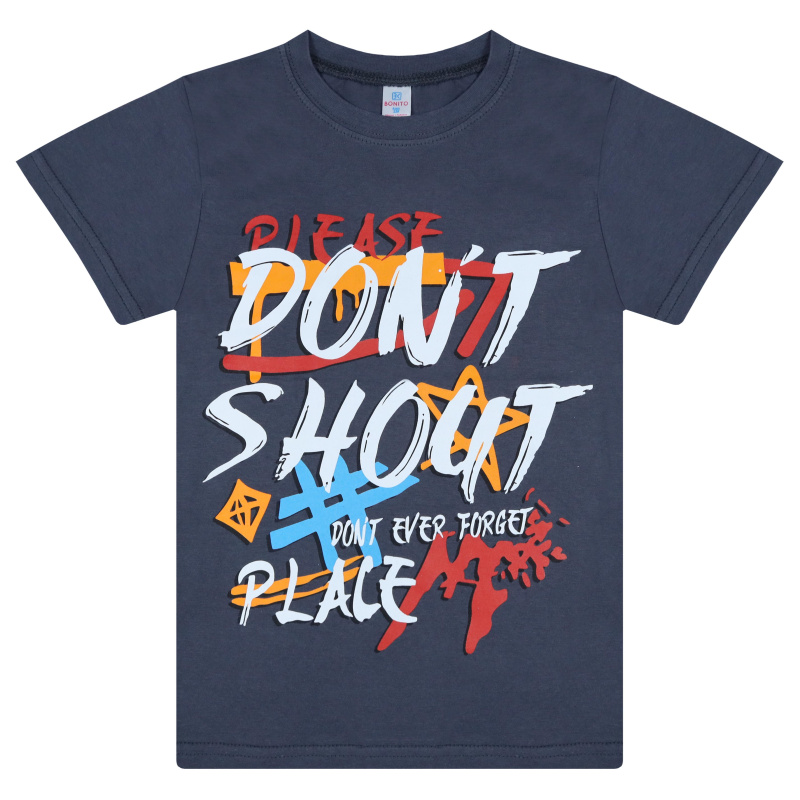 картинка БГ_ЧЗ Футболка для мальчика, 8-12 лет, 100% хлопок, BONITO KIDS/BK0003M(01-24)(ЧЗ)/уп.5шт./меш.600шт. от BonitoKids