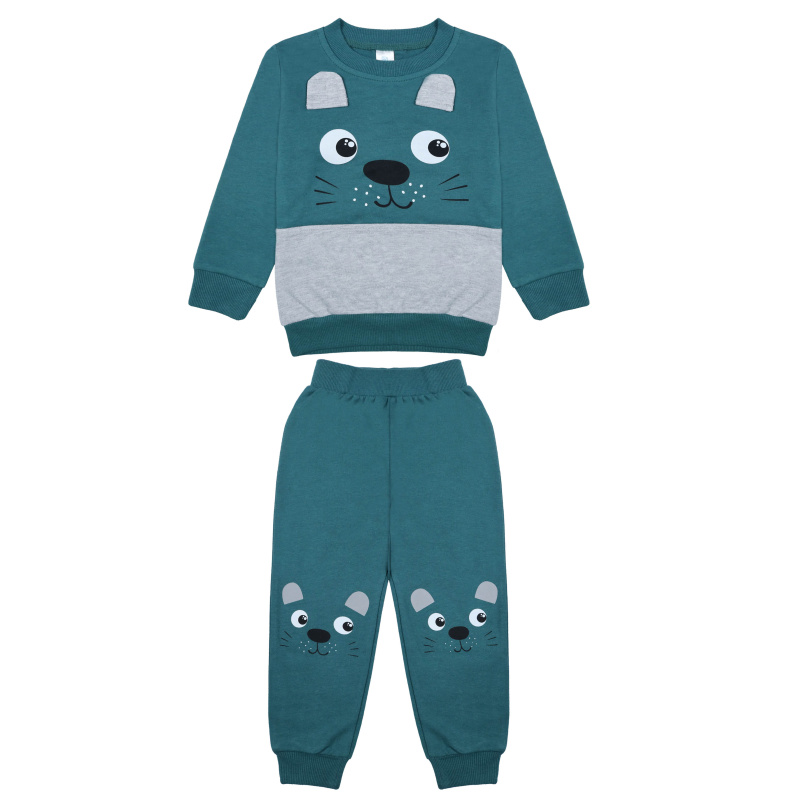 картинка БГ_ЧЗ Комплект для мальчика (свитшот и штаны) 2-6 лет 100% хлопок BONITO KIDS/BK1584КР(08-25)(ЧЗ)/уп.5шт./меш.230шт. от BonitoKids