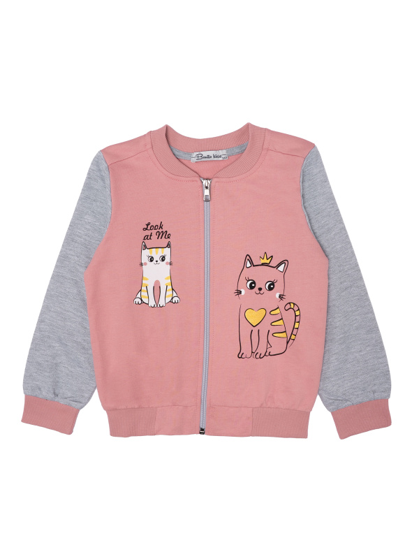 картинка БГ_ЧЗ Бомбер для девочки 2-5 лет 100% хлопок BONITO KIDS/BK1736B(11-25)(ЧЗ)/уп.4шт./меш.400шт. от BonitoKids