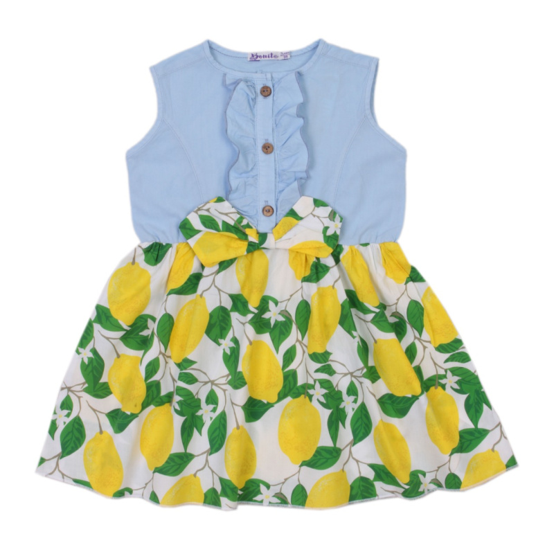 картинка БГ_ЧЗ Платье для девочки, 3-7 лет, 100% х/б, BONITO KIDS/OP1673(ЧЗ)/уп.5шт./меш.480шт. от BonitoKids