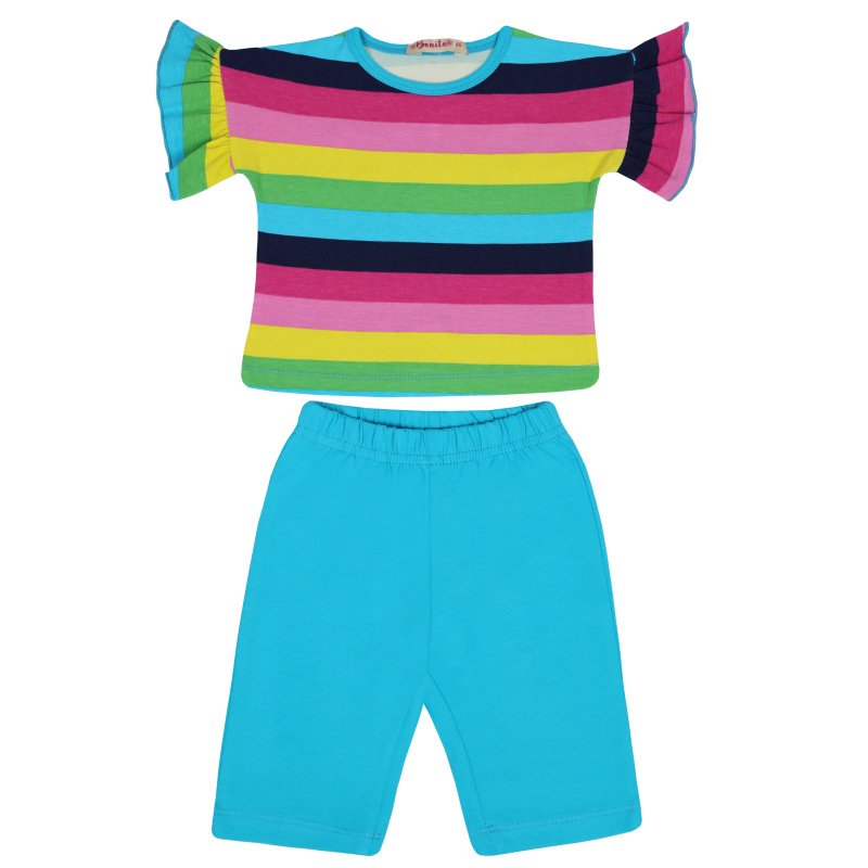 картинка БГ_ЧЗ Комплект для девочки (футболка и бриджи) 1-4 лет 92% хлопок, 8% лайкра BONITO KIDS/BK1599KP(ЧЗ)/уп.4 шт./меш.560шт. от BonitoKids
