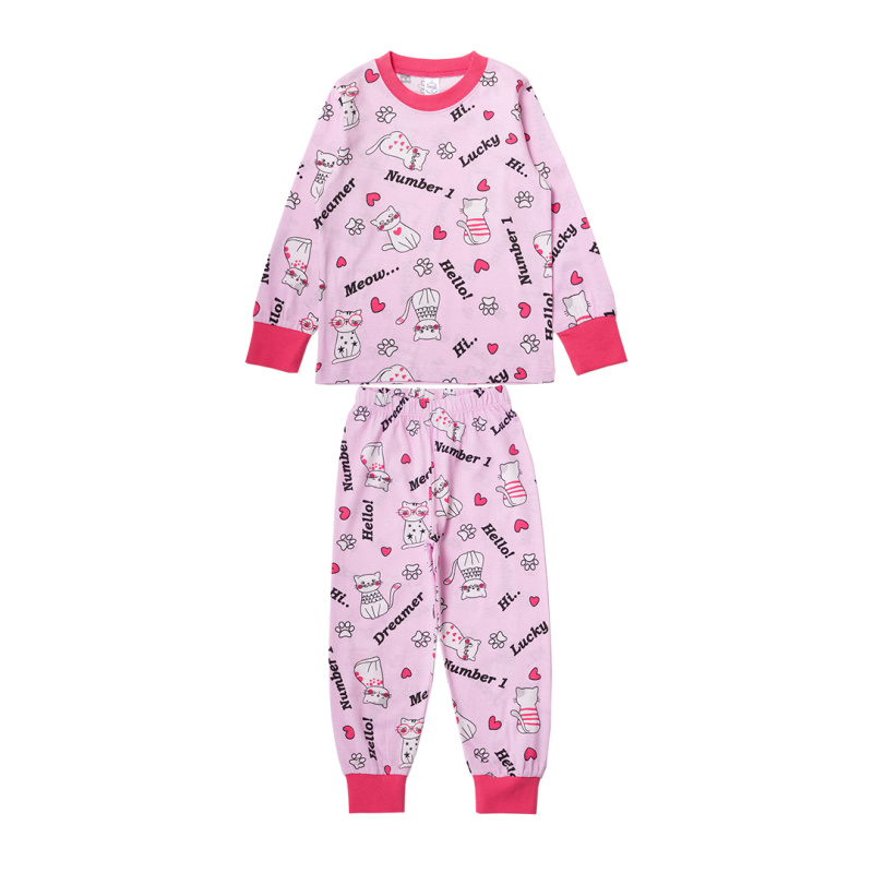 картинка БГ_ЧЗ Пижама для девочки 3-7 лет 100% хлопок BONITO KIDS/SS6121(350шт)(01-24)(ЧЗ)/уп.5шт./меш.350шт. от BonitoKids