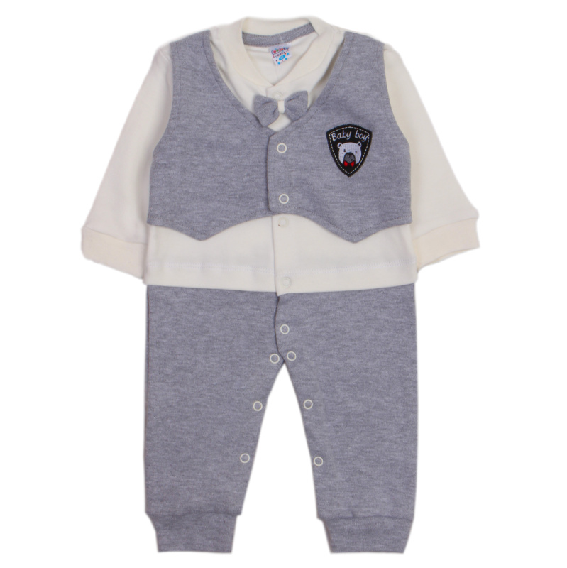 картинка ЧЗ Комбинезон для мальчика 62-80см, 100% хлопок, BONITO KIDS/OP1350(ЧЗ)/уп.4шт./меш.288шт. от BonitoKids