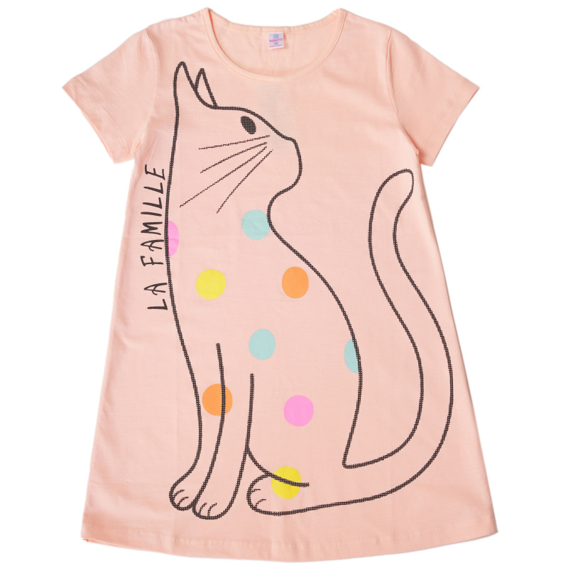 картинка БГ_ЧЗ Ночная сорочка для девочки 8-12 лет 100% хлопок BONITO KIDS/SS6010(01-24)(ЧЗ)/уп.5шт./меш.490шт. от BonitoKids