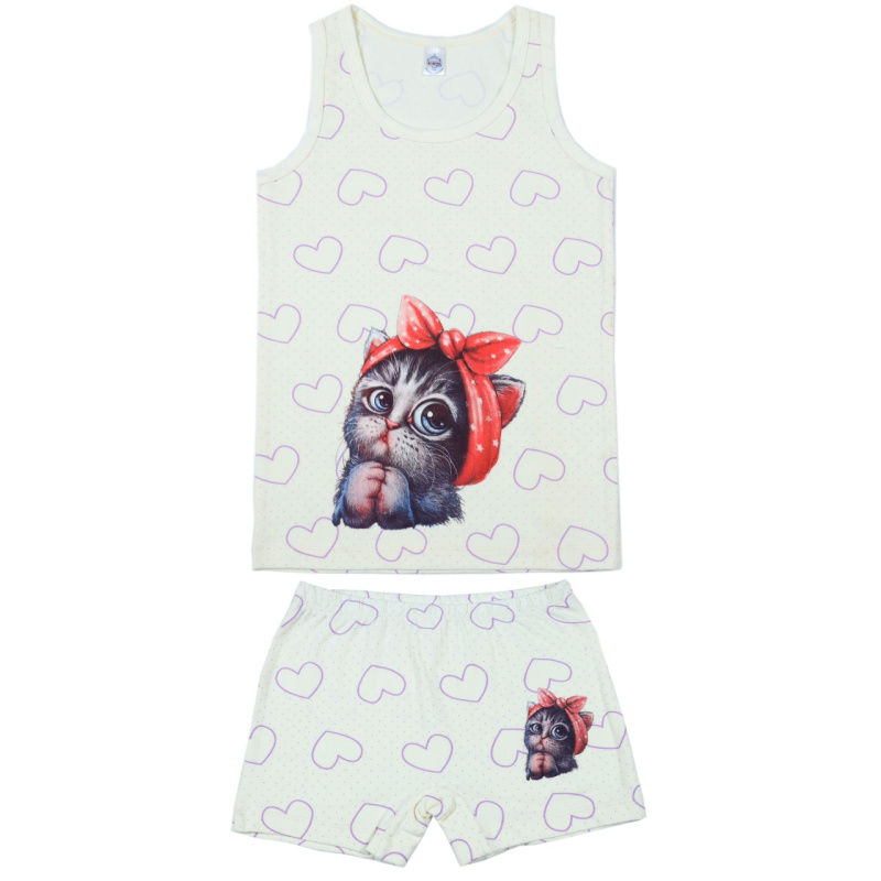 картинка ЧЗ Комплект для девочки  (майка,трусы) 8-12 лет BONITO KIDS/BK1684MT(ЧЗ)/уп.5шт./меш.450шт. от BonitoKids